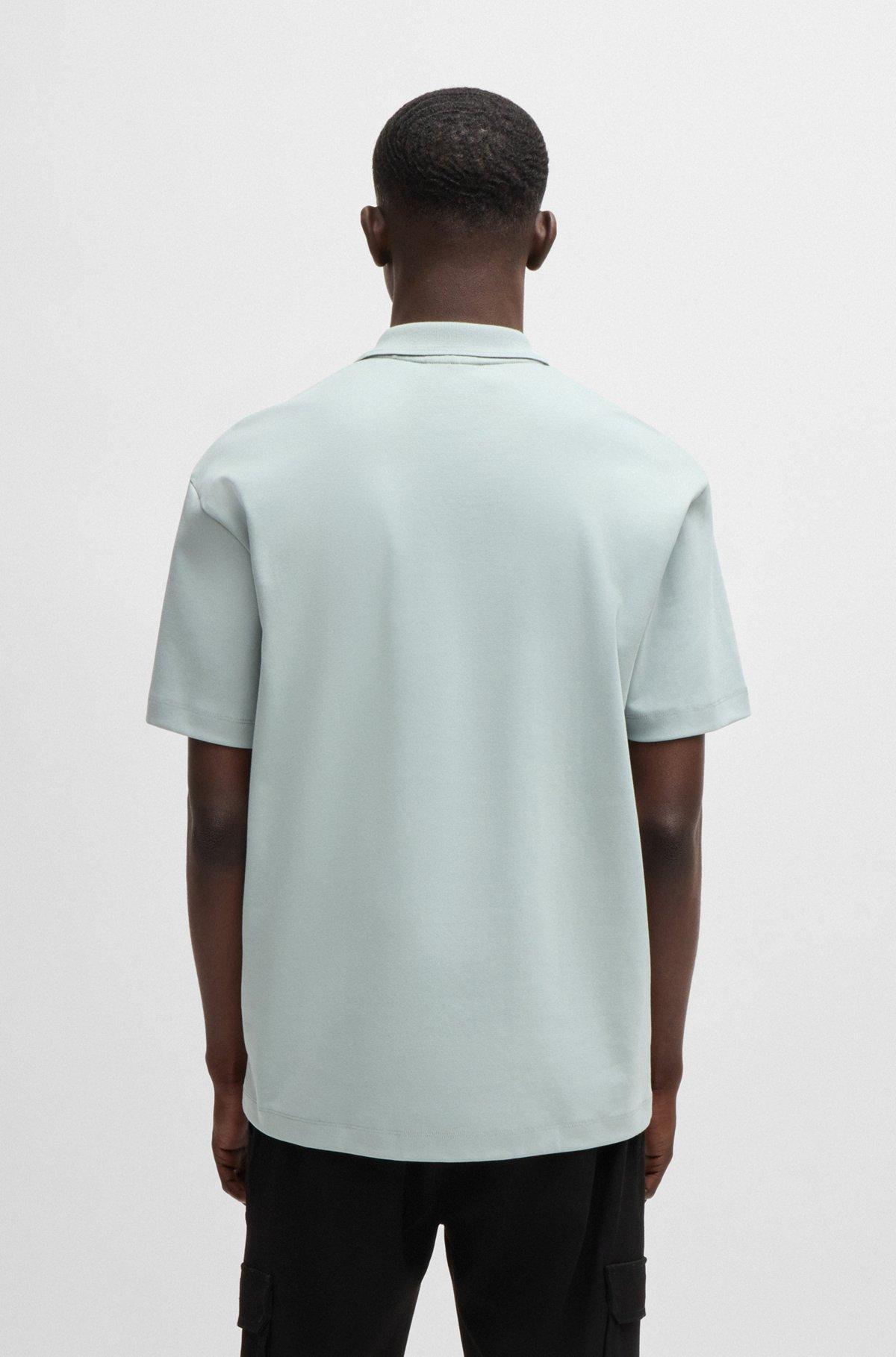 Interlock-cotton polo shirt with stacked logo Product Image