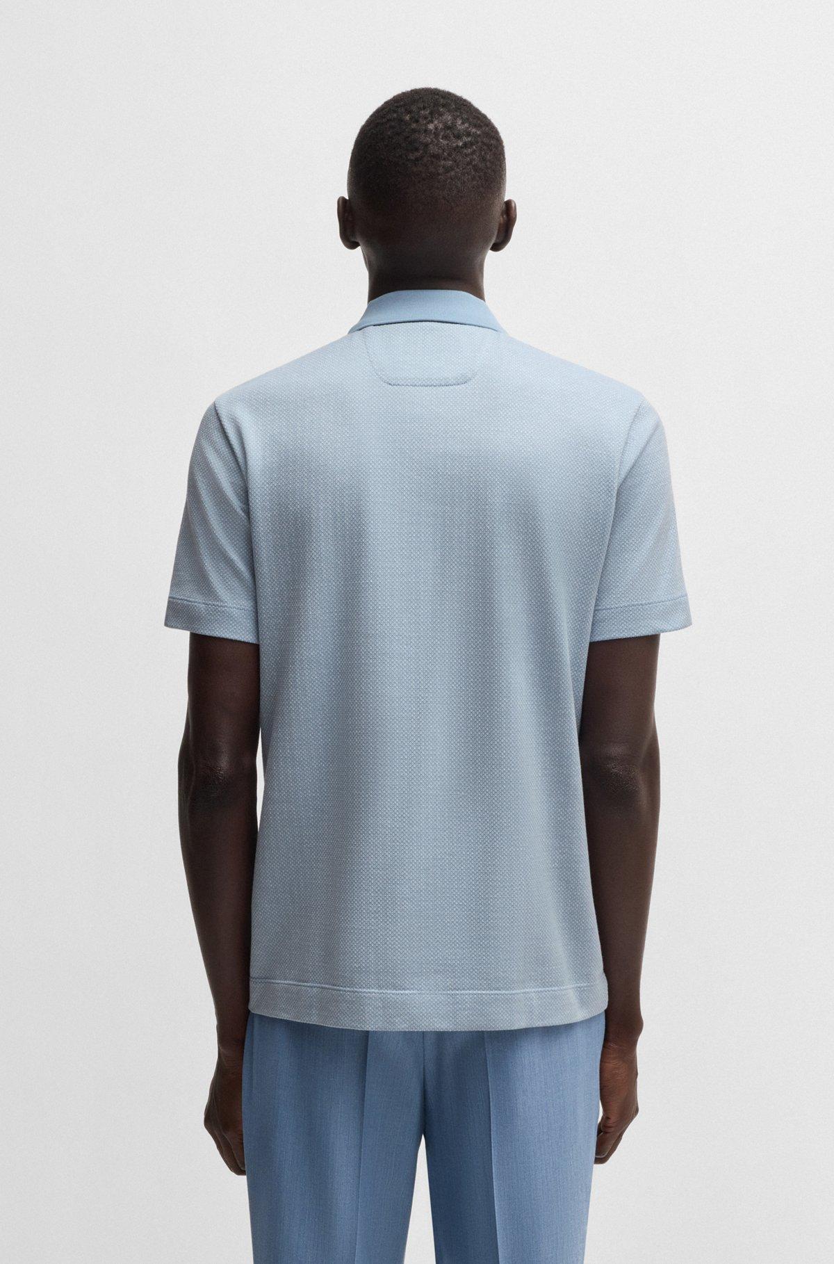Dot-pattern polo shirt in cotton and silk Product Image