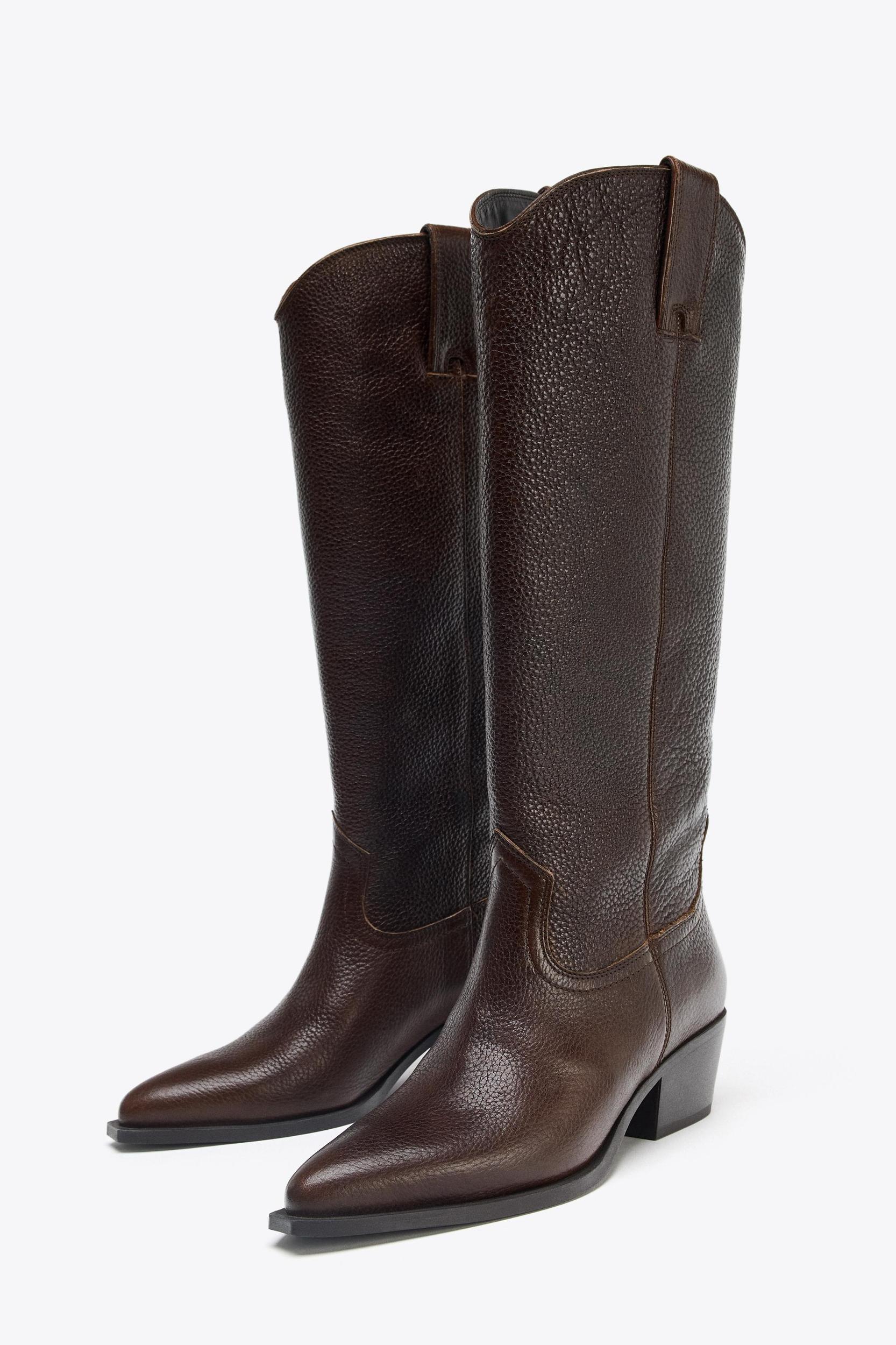 LEATHER HIGH BOOTS Product Image