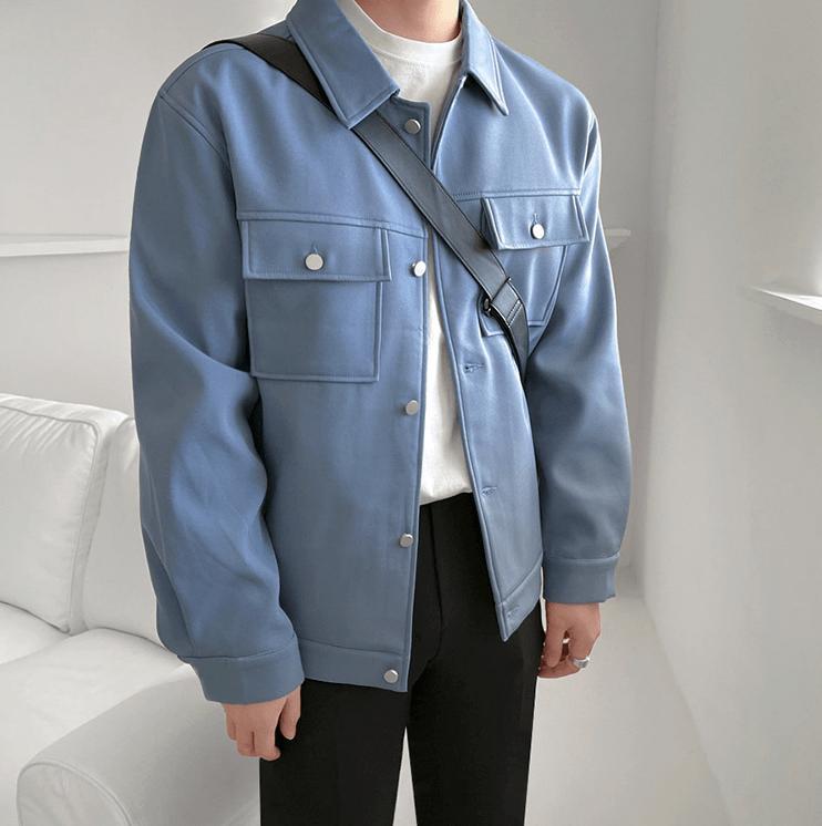 RT No. 2561 BLUE BUTTON COLLAR JK Product Image