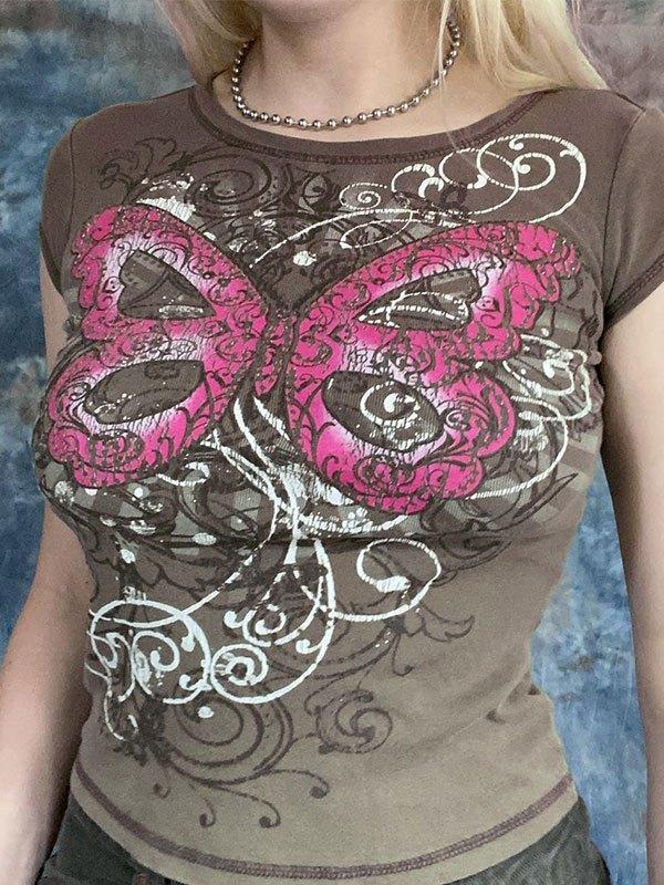 Butterfly Print Crop Top Product Image