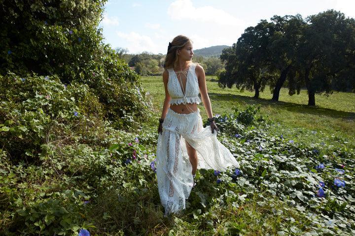 Tracy Maxi Skirt — White Product Image