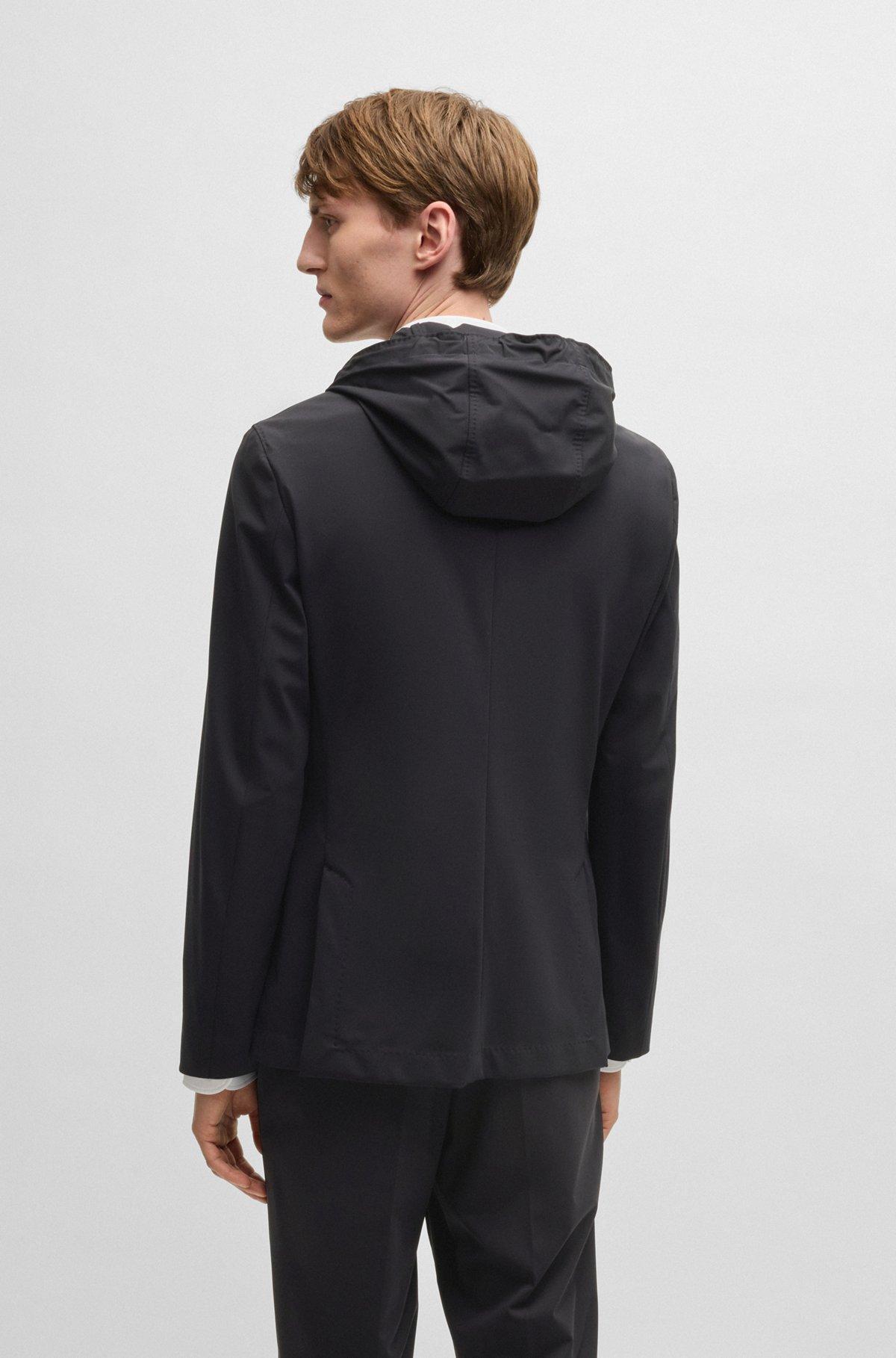 Slim-fit jacket with removable hooded inner Product Image