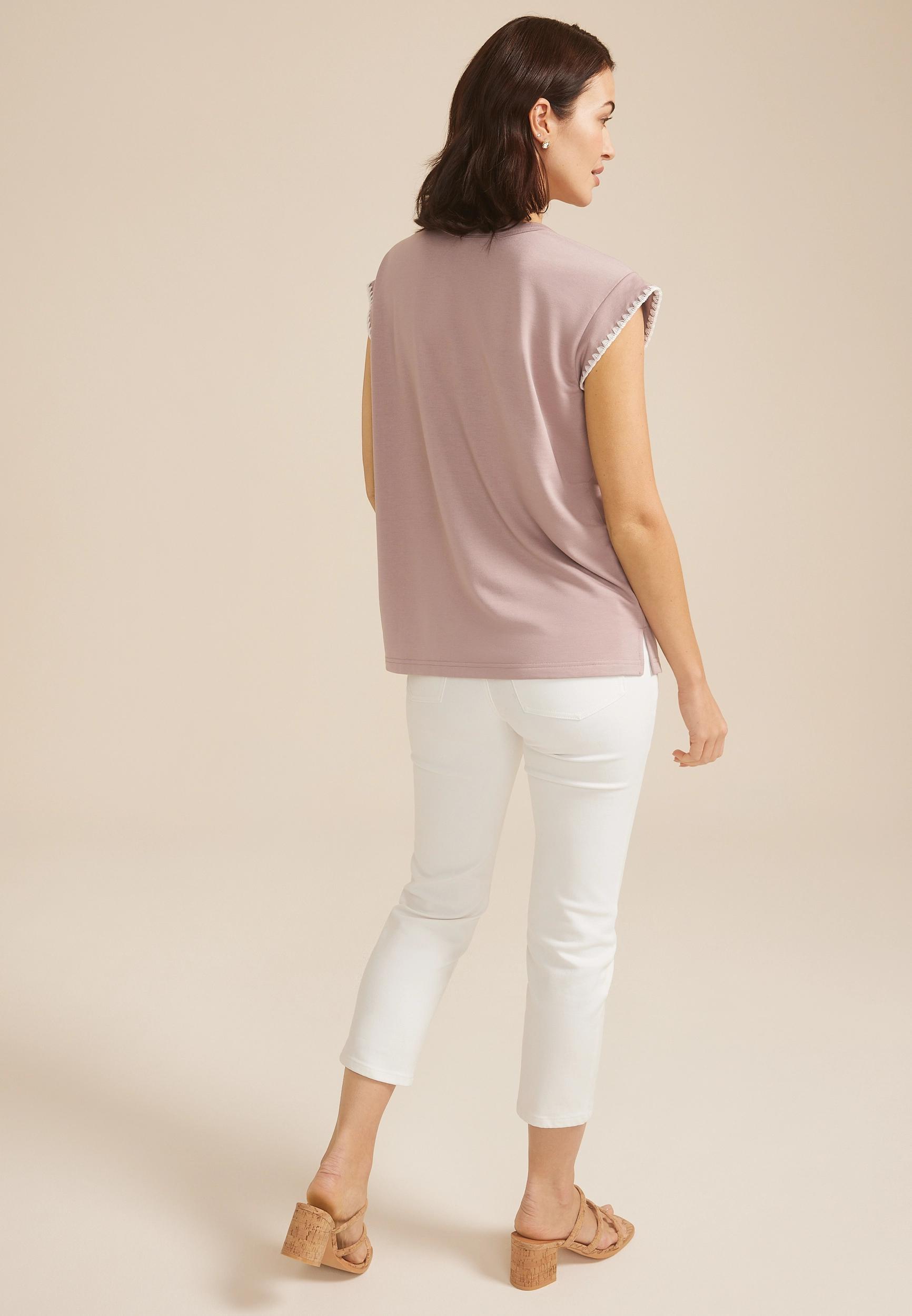 24/7 Clara Whipstitch Embroidered Tee Product Image