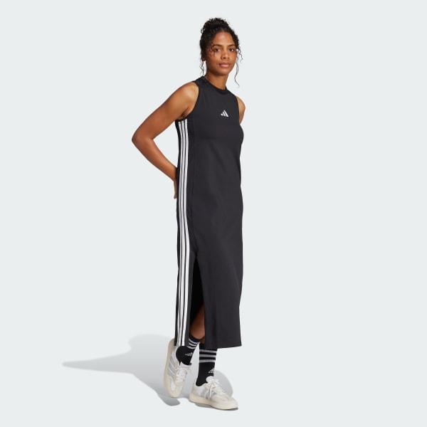 Women's adidas 3-Stripes Long Racerback Sportswear Dress, Size: XS, Clear Pink White Product Image