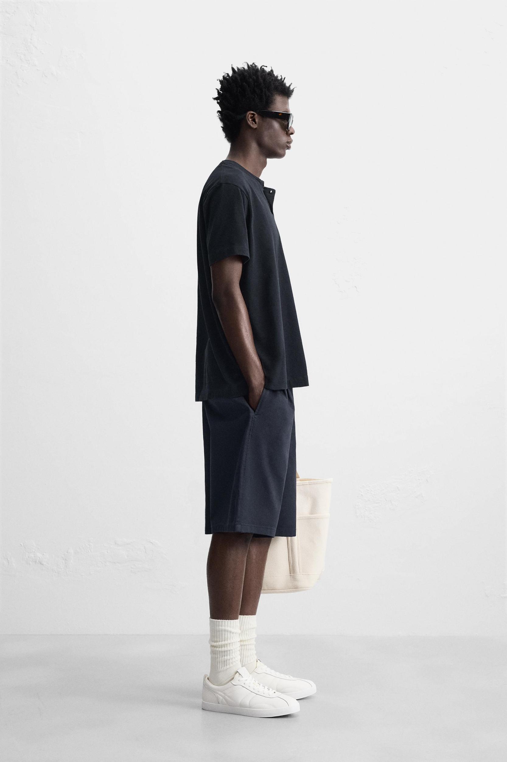 BUTTON NECK T-SHIRT Product Image