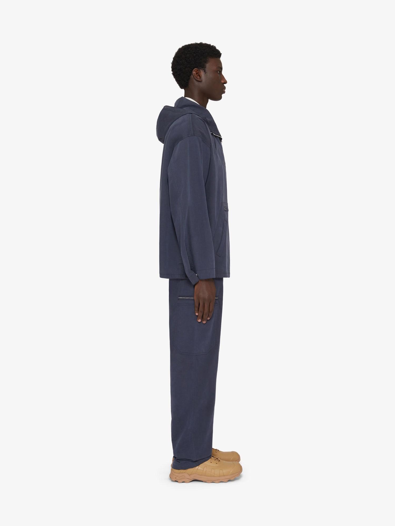 Cargo pants in ozone washed poplin Product Image