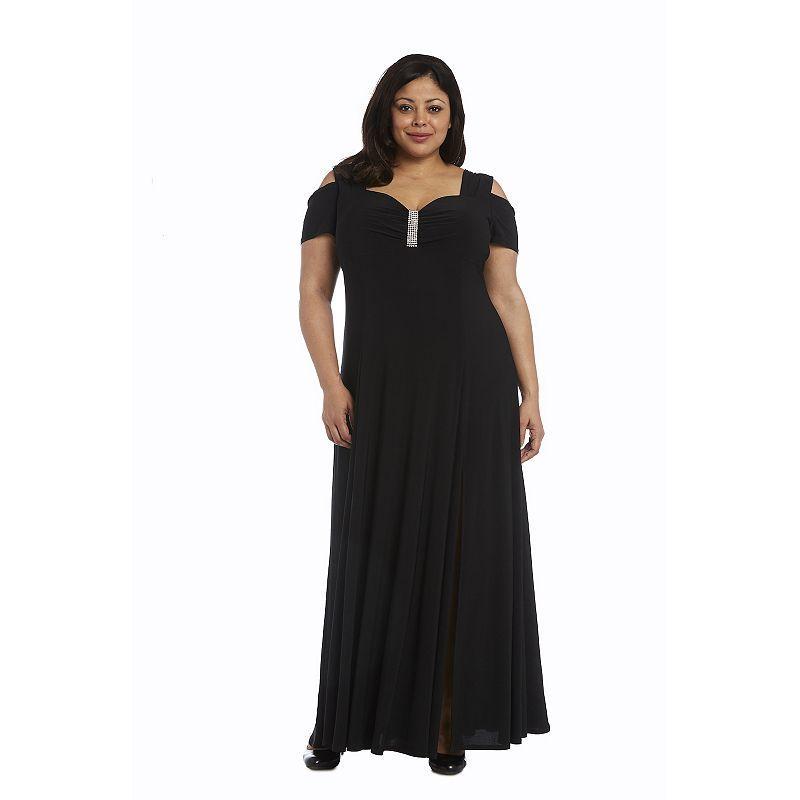R & M Richards Plus Size Rhinestone-Detail Gown Product Image