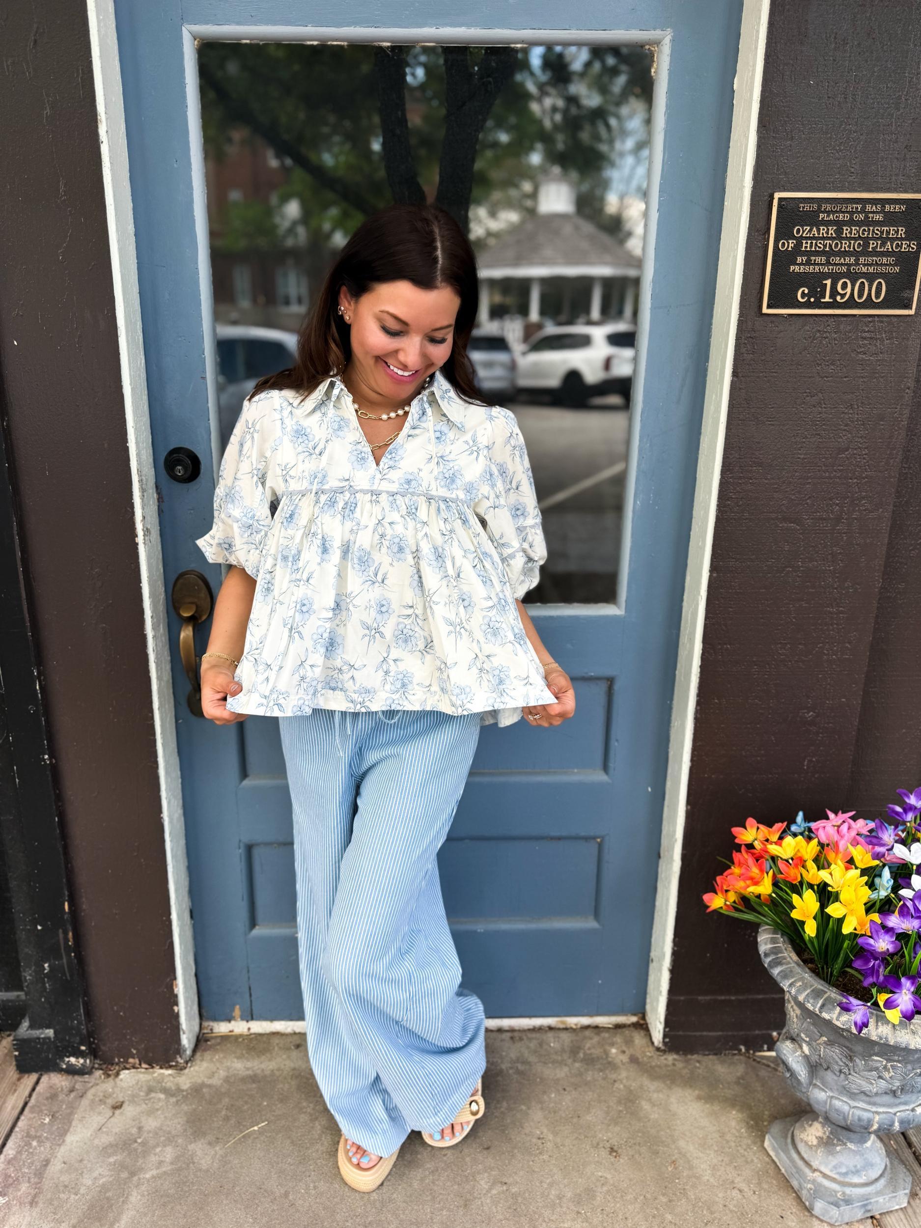 Azure Floral Top Product Image