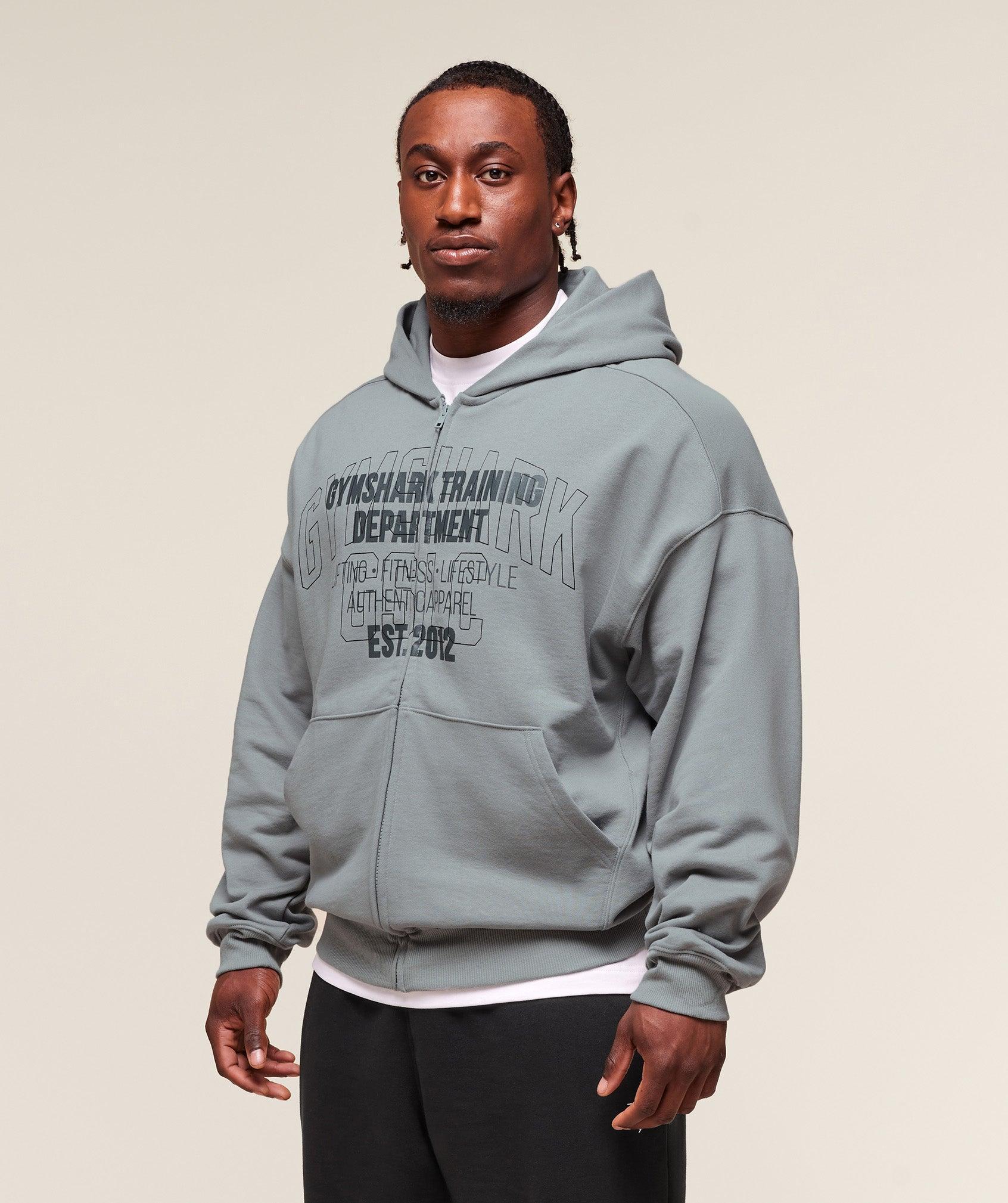 Gymshark Authentic Apparel Zip Up Hoodie - Smokey Grey Male Product Image