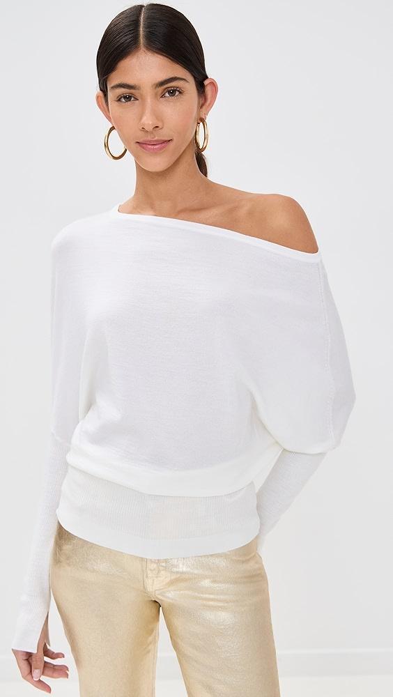 SIMKHAI Lavina Draped Off Shoulder Sweater | Shopbop Product Image