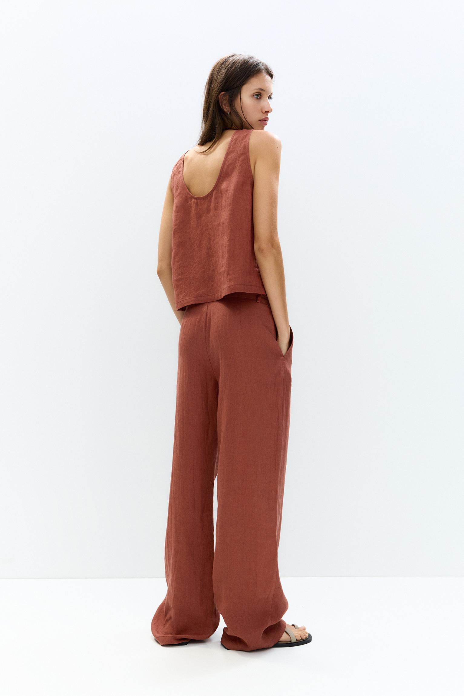 Flowing 100% linen top Product Image