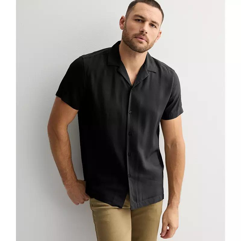 Men's Apt. 9 Short Sleeve Rayon Camp Collar Shirt, Size: Large, Light Blue Product Image
