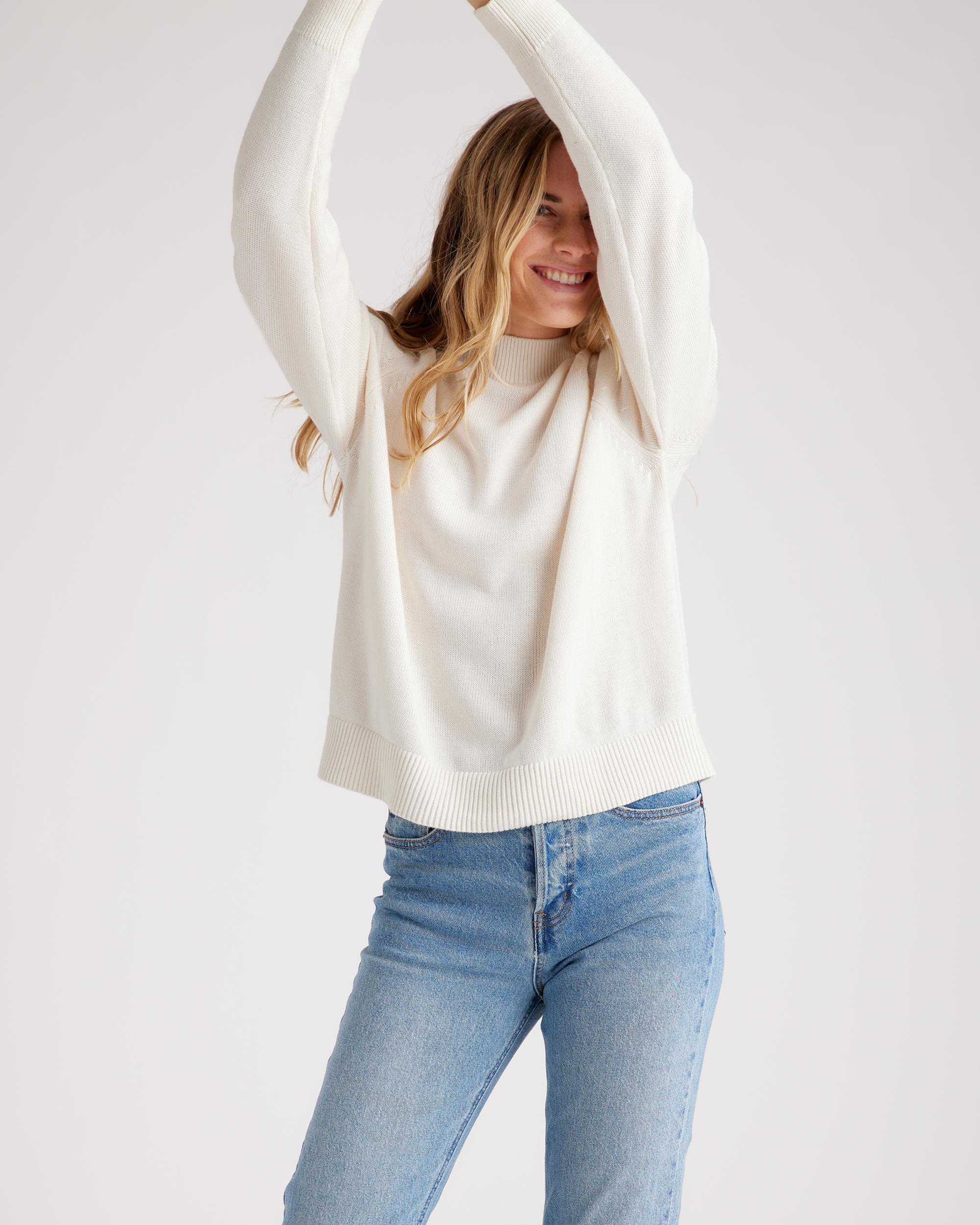Quince | Women's Mockneck Sweater Size XL, Organic Cotton Product Image