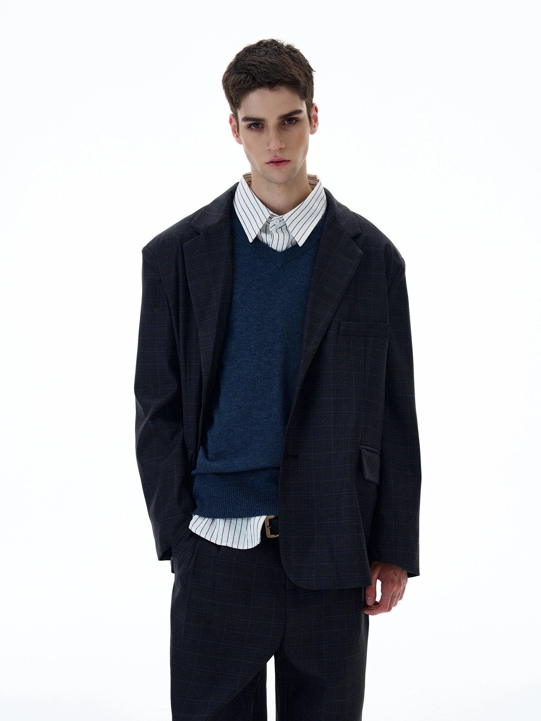 RT No. 20026 PLAID SUIT BLAZER JK Product Image
