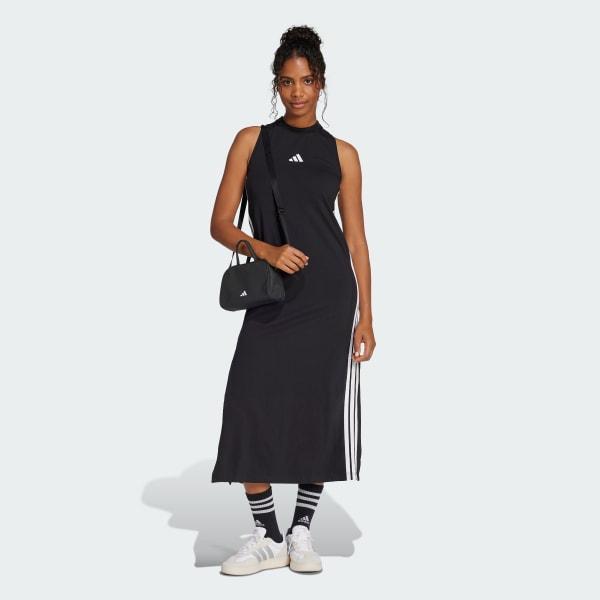 Women's adidas 3-Stripes Long Racerback Sportswear Dress, Size: XS, Clear Pink White Product Image