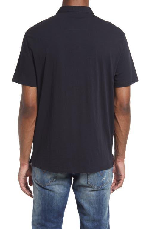 John Varvatos Men's Victor Solid Slub Cotton Polo in Black at Nordstrom, Size Medium Product Image