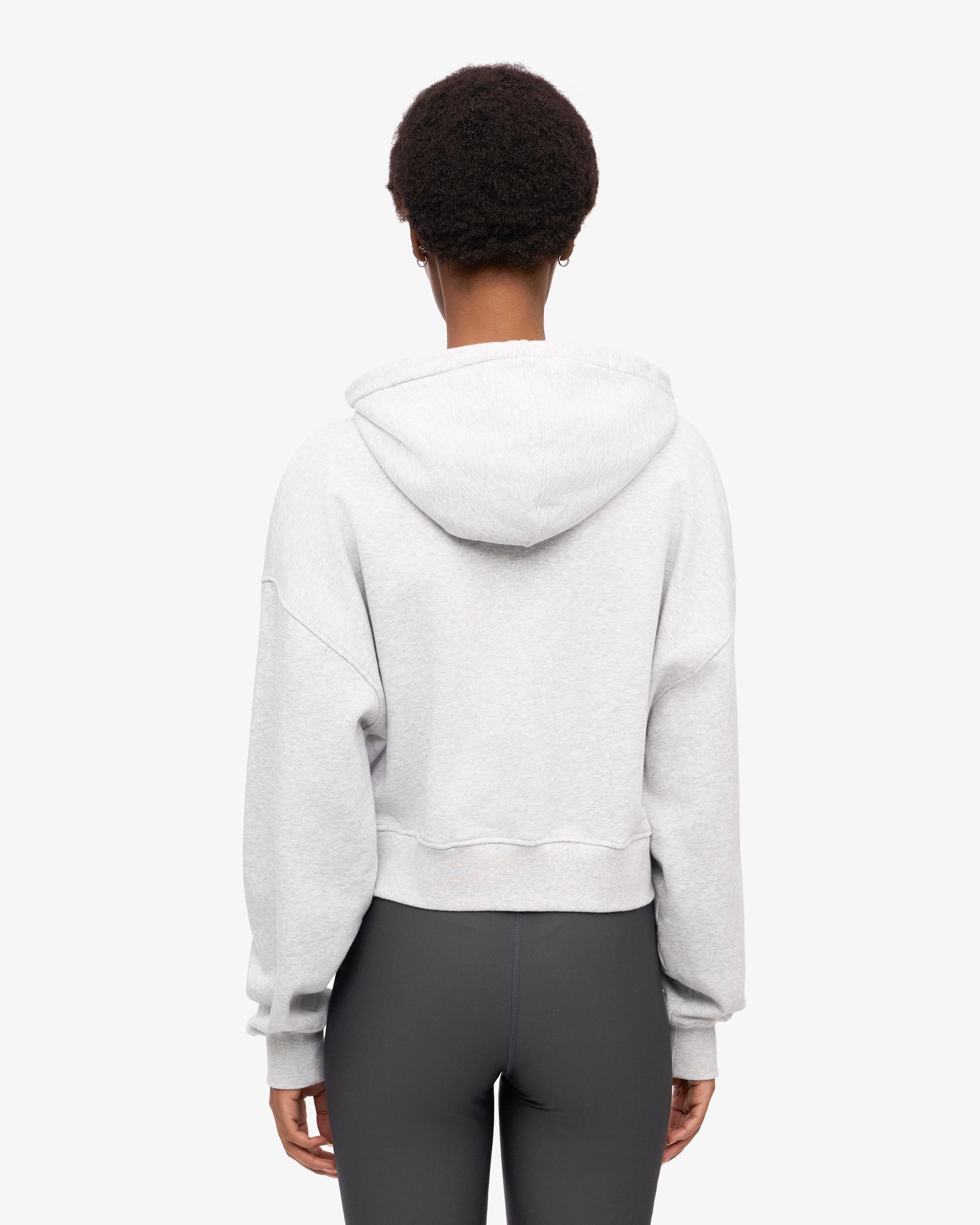 Organic Crop Zip Hood - Snow Melange Product Image