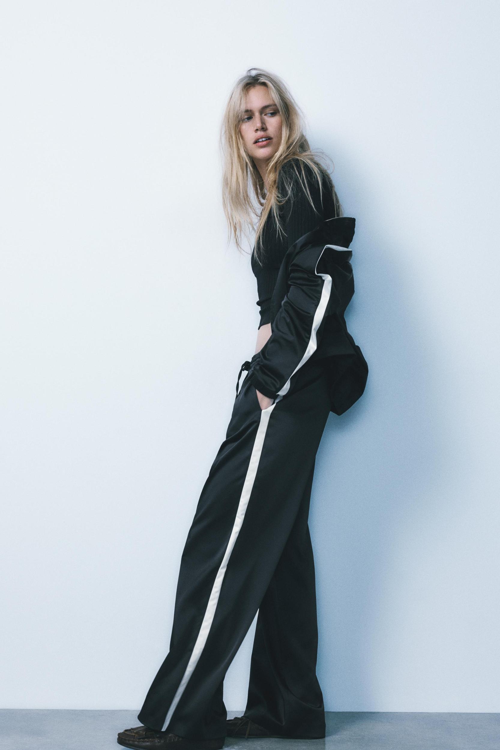 SIDE STRIPE SATIN EFFECT JACKET Product Image