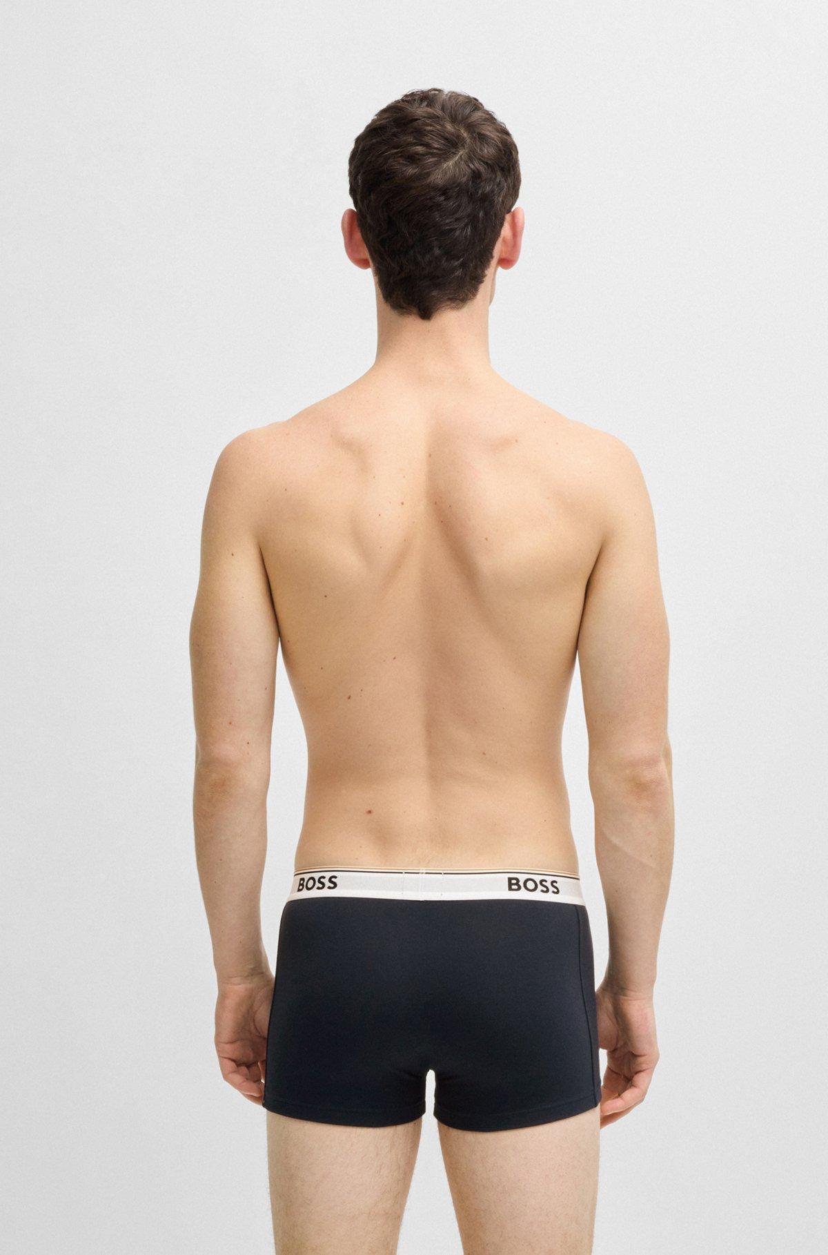 Three-pack of stretch-cotton trunks with logo waistbands Product Image