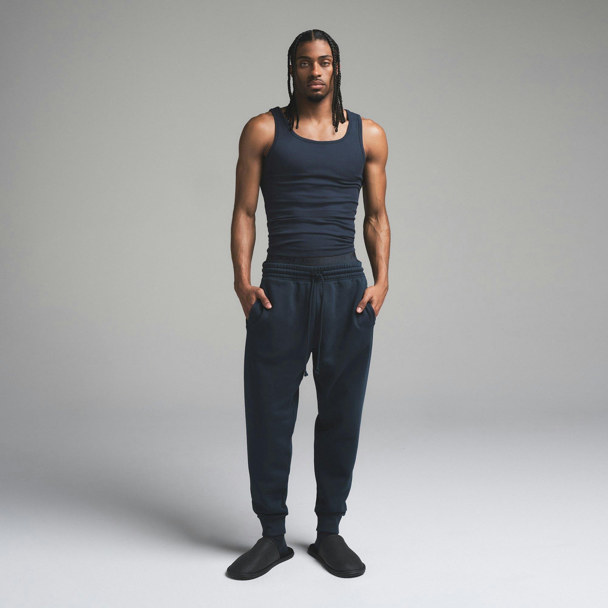 FLEECE LOUNGE MENS TAPERED JOGGER | NAVY Product Image