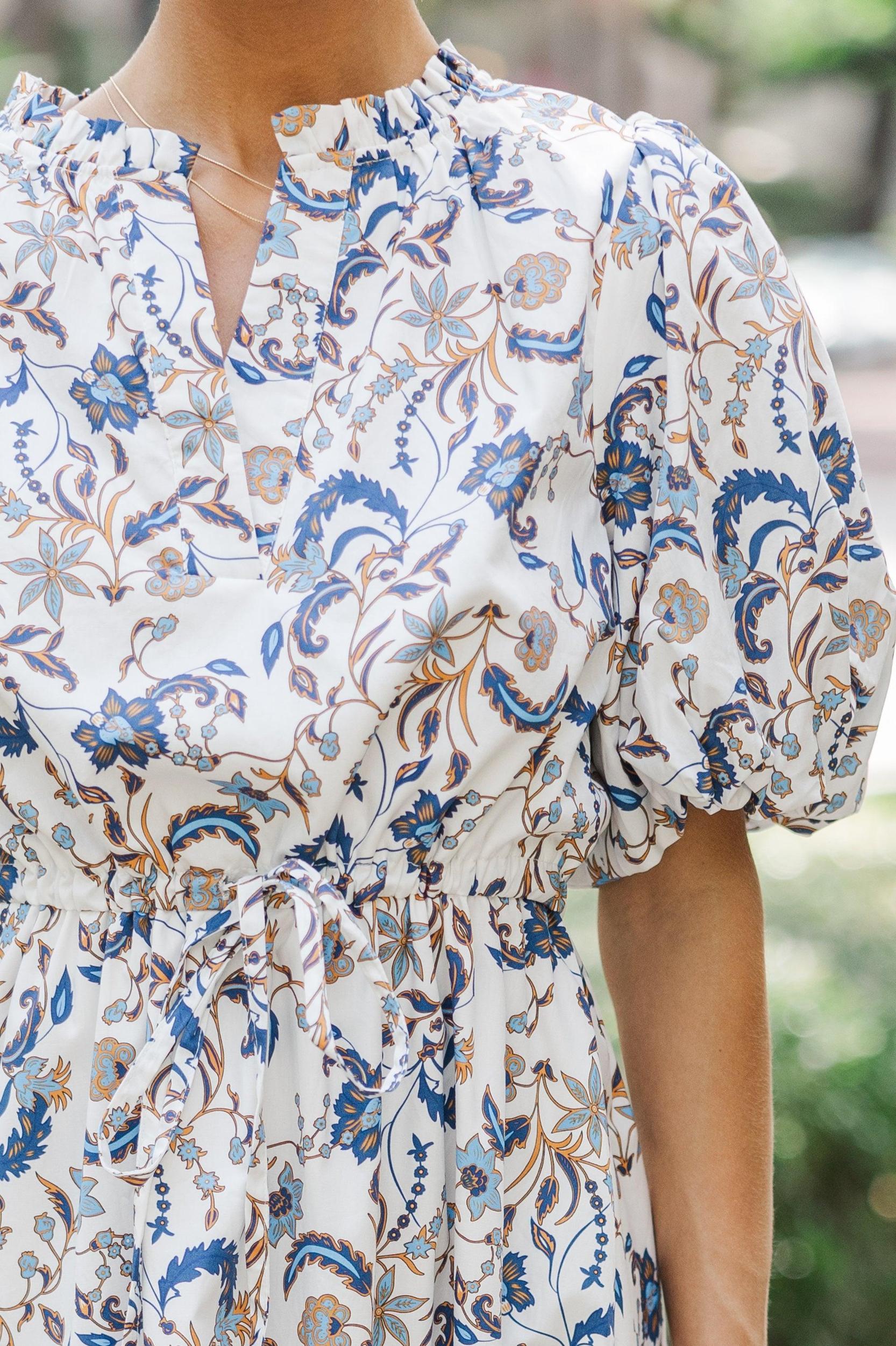 It's A Match Off White Floral Midi Dress Female Product Image