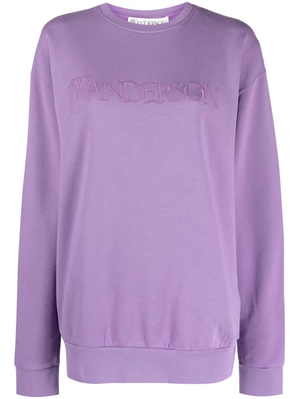 JW ANDERSON Logo Embroidered Sweatshirt In Purple Product Image