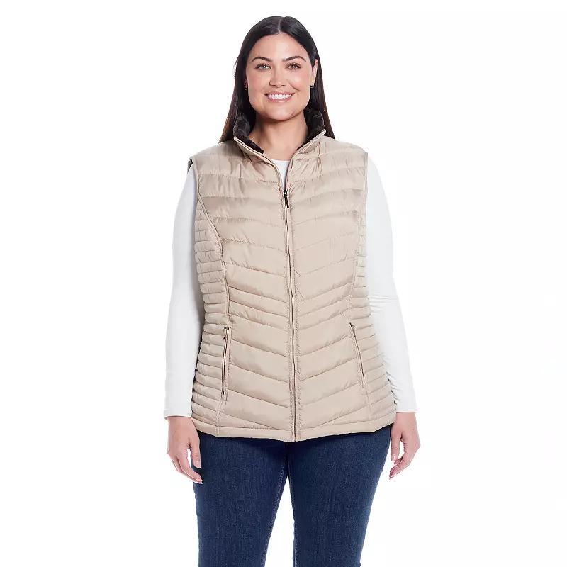 Plus Size Weathercast Plush Lined Vest, Women's, Size: 1XL, Blue Product Image