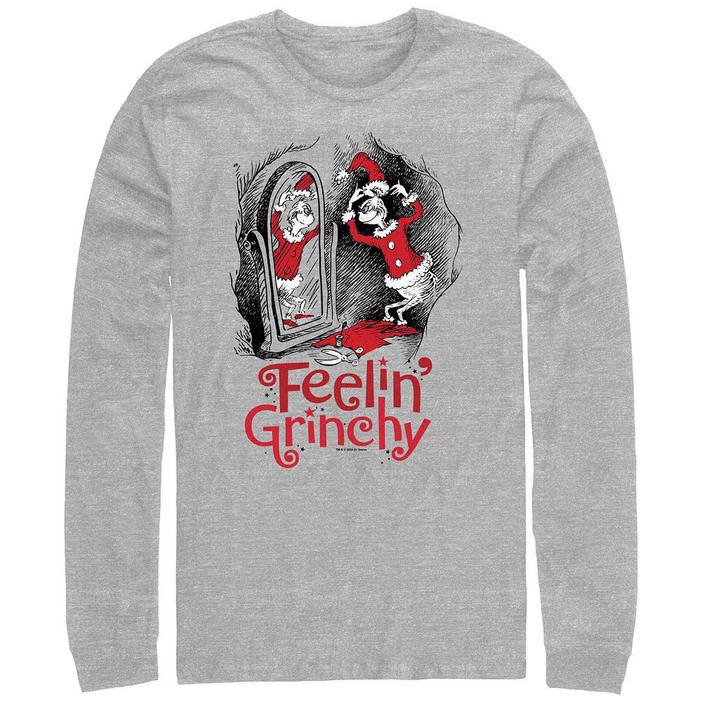 Big & Tall Dr. Seuss Feeling Grinchy Long Sleeve Graphic Tee, Men's, Size: Medium, Athletic Grey Product Image