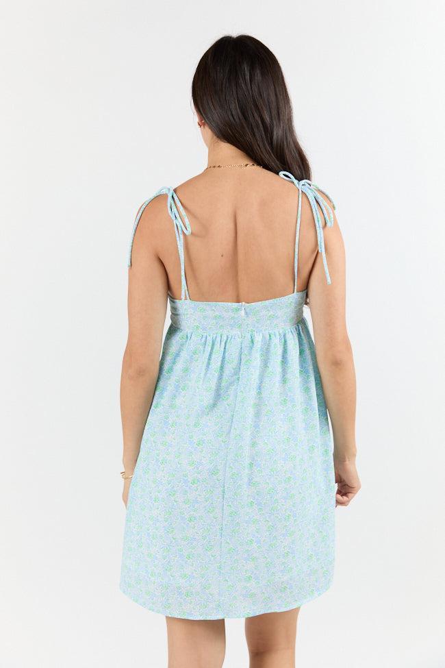 Blooming Bow Detail Multi Floral Mini Dress FINAL SALE Product Image