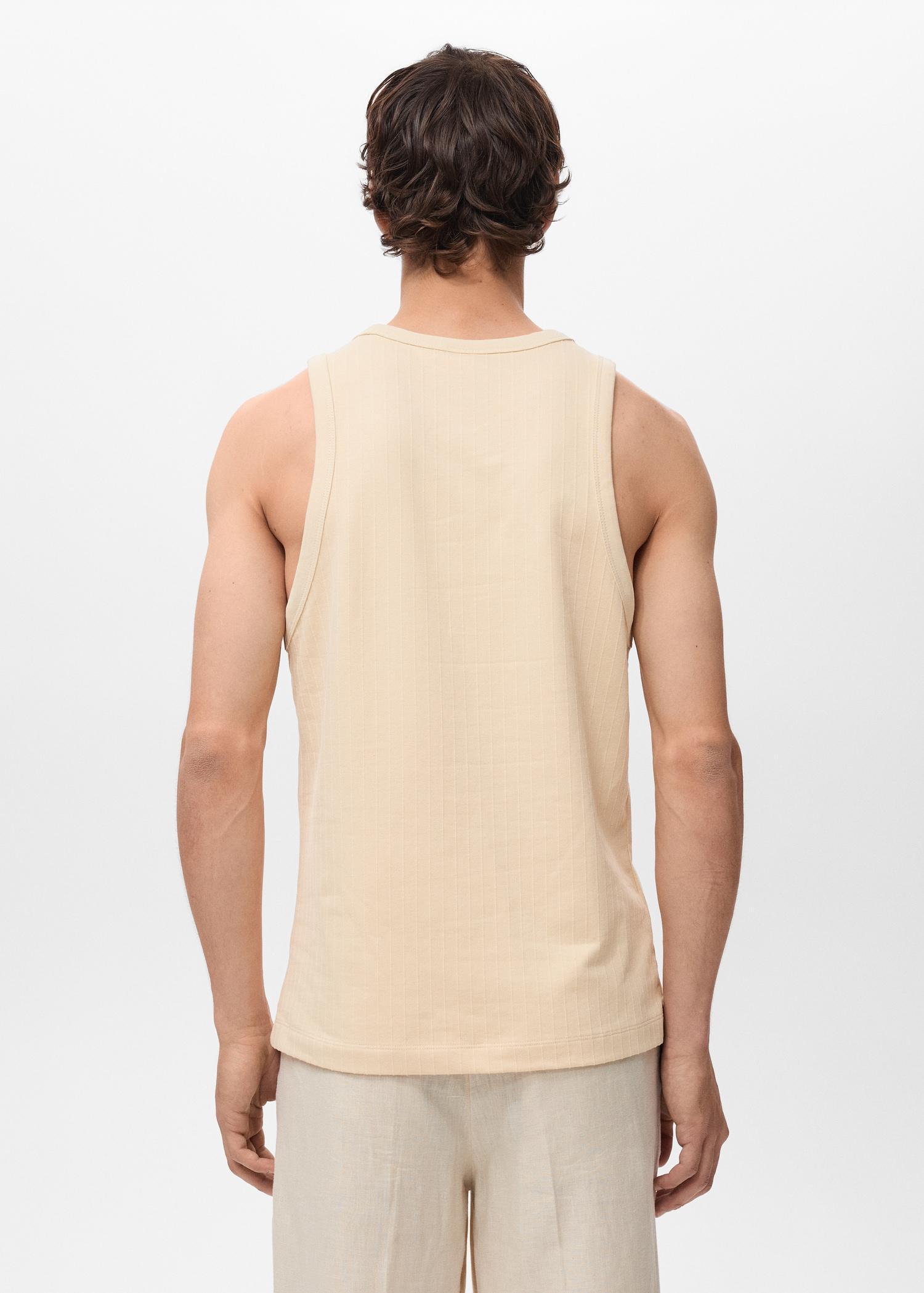 Striped strap T-shirt - Men | MANGO USA Product Image