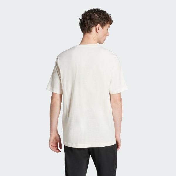 adidas Lounge Slides Graphic Pocket Tee Off White L Mens Product Image