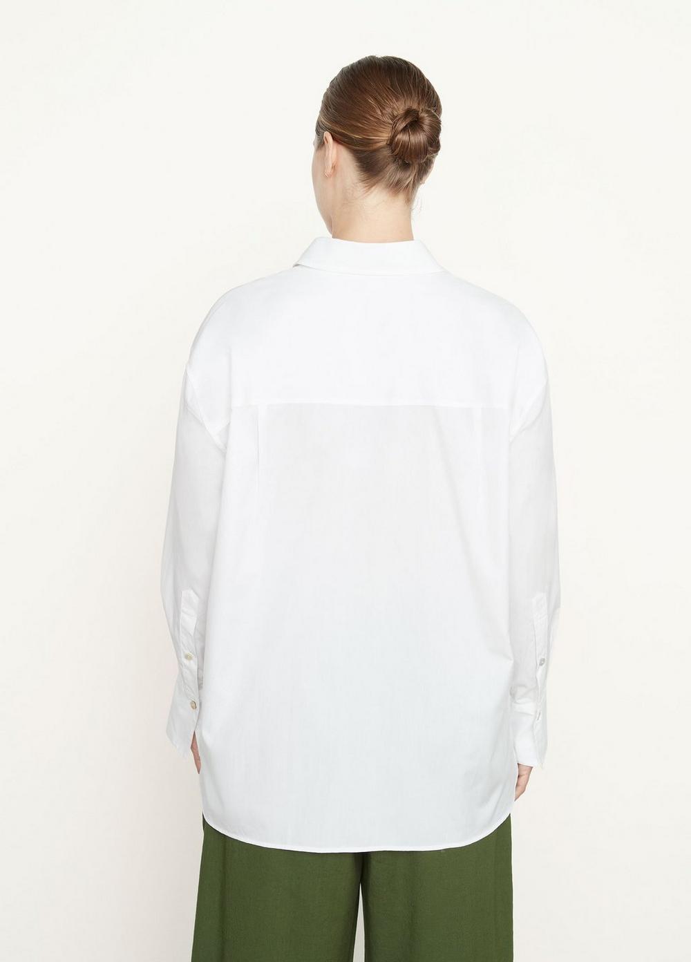 Womens Oversized Long Sleeve Shirt, Optic White, Size 3XL Vince Product Image