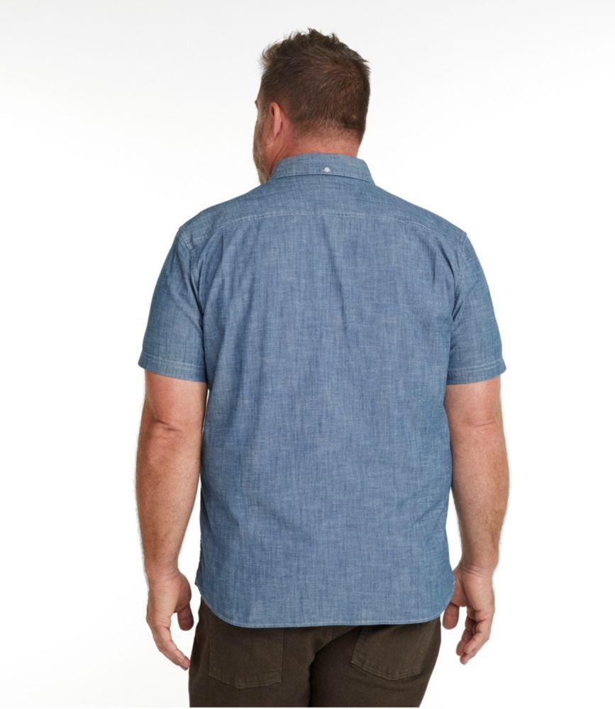 
                            Men's Comfort Stretch® Chambray Shirt, Slightly Fitted Untucked Fit, Short-Sleeve
                         Product Image