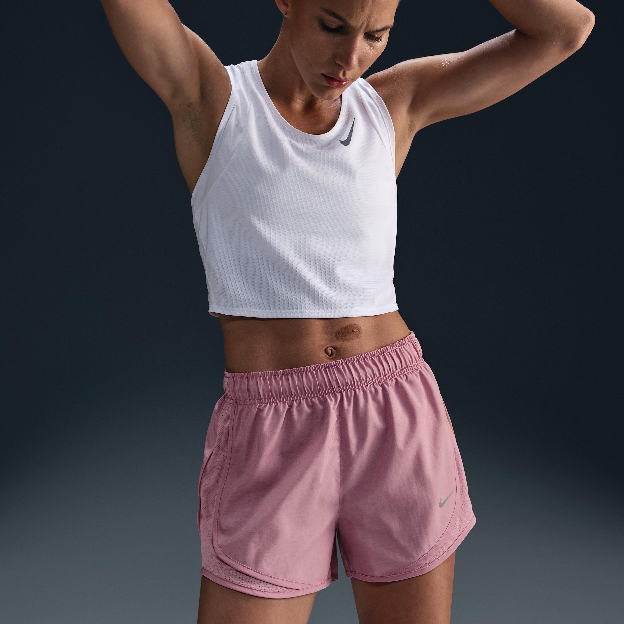 Women's Nike Tempo Dri-FIT Mid-Rise 3-in. Running Shorts, Size: Medium, Elemental Pink Product Image