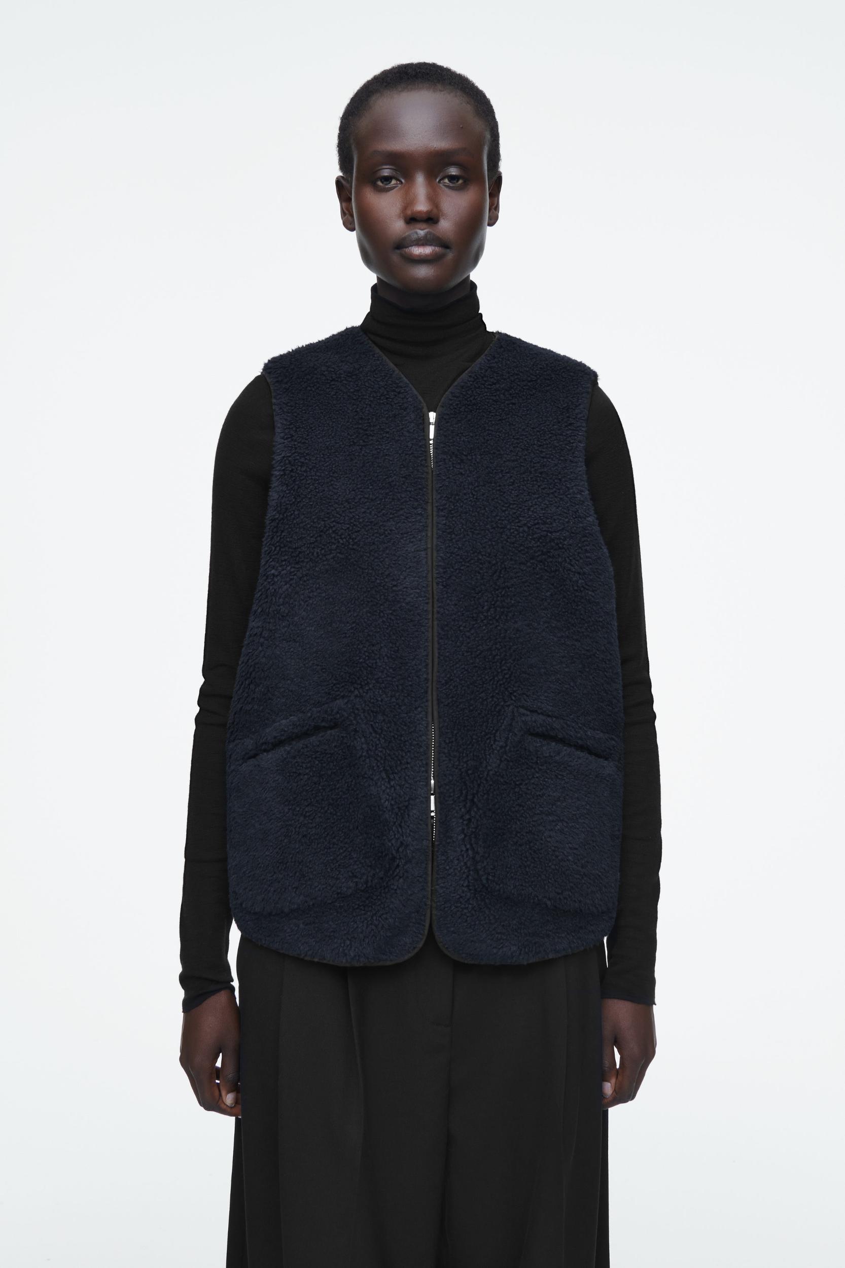 OVERSIZED FAUX SHEARLING VEST Product Image