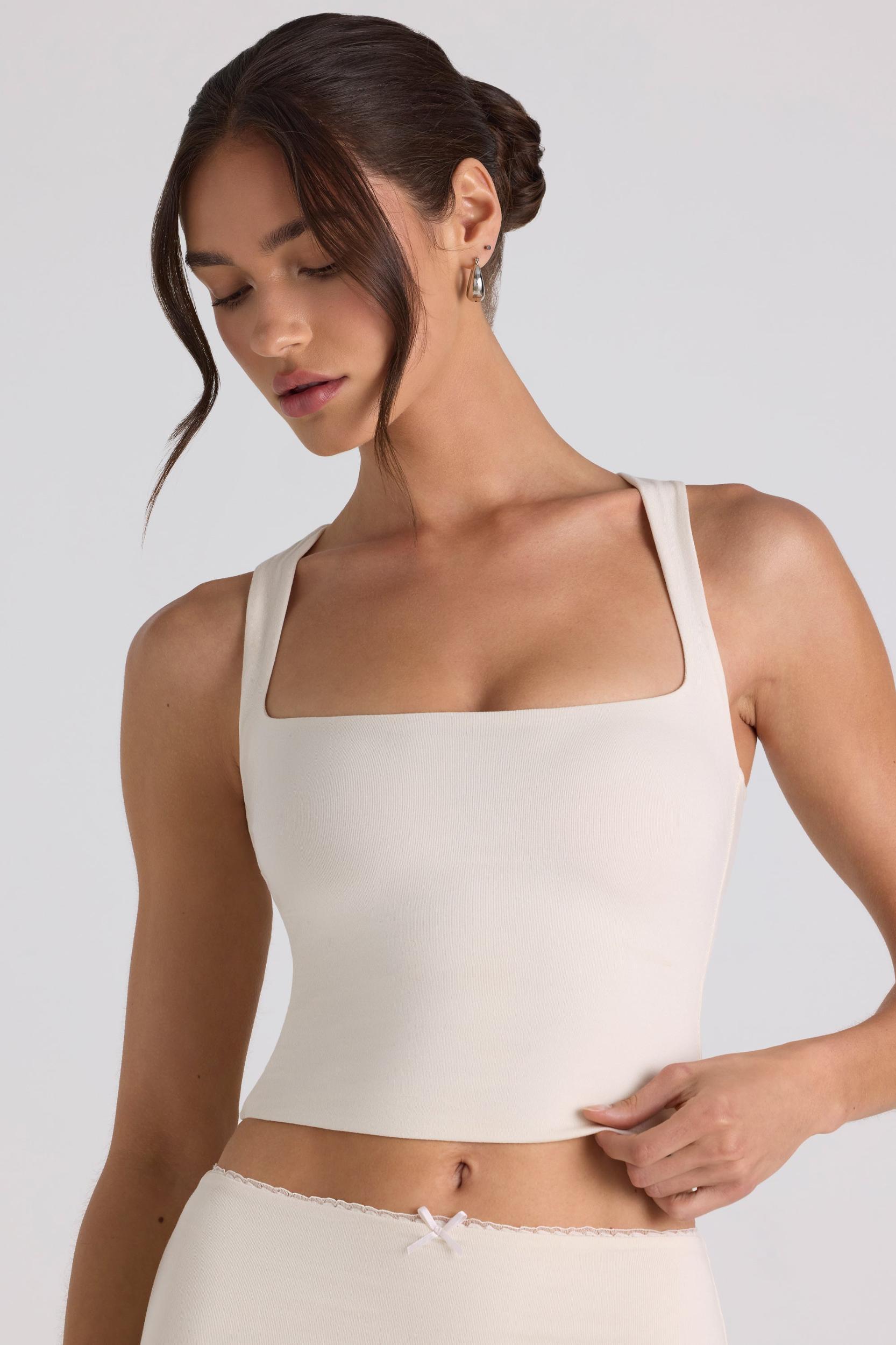 Modal Bow-Detail Mid-Rise Midi Skirt in Ivory Product Image