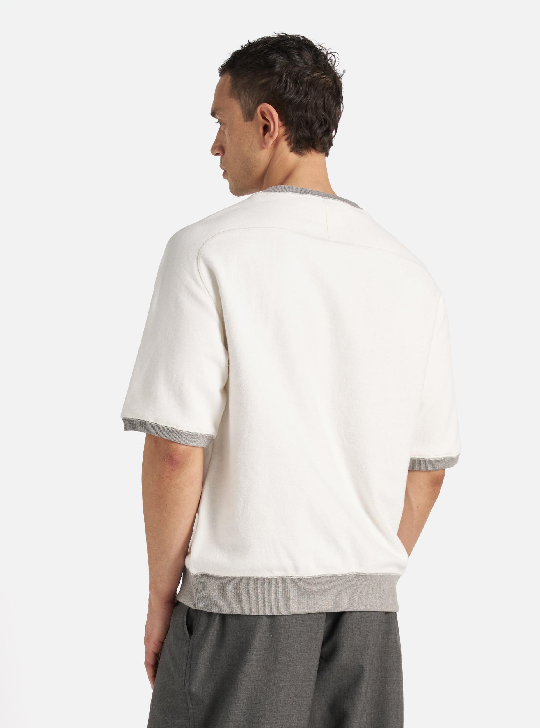 Ecru Brush Back Sweat Short Sleeve Crew Product Image