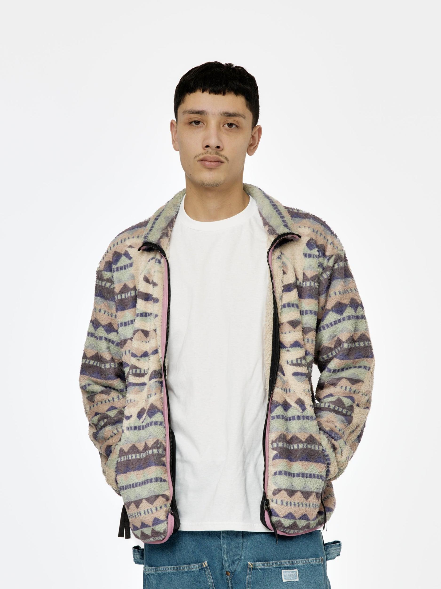 ASHLAND Stripe & BONE Fleece ZIP Blouson (Purple) Product Image