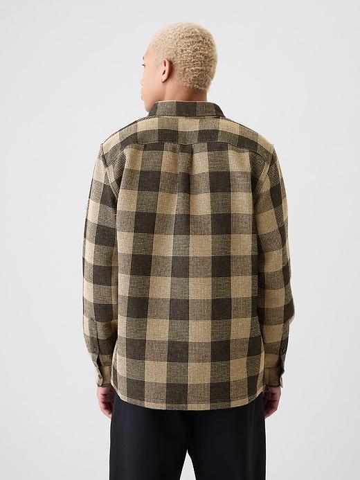 Waffle-Knit Flannel Shirt Product Image