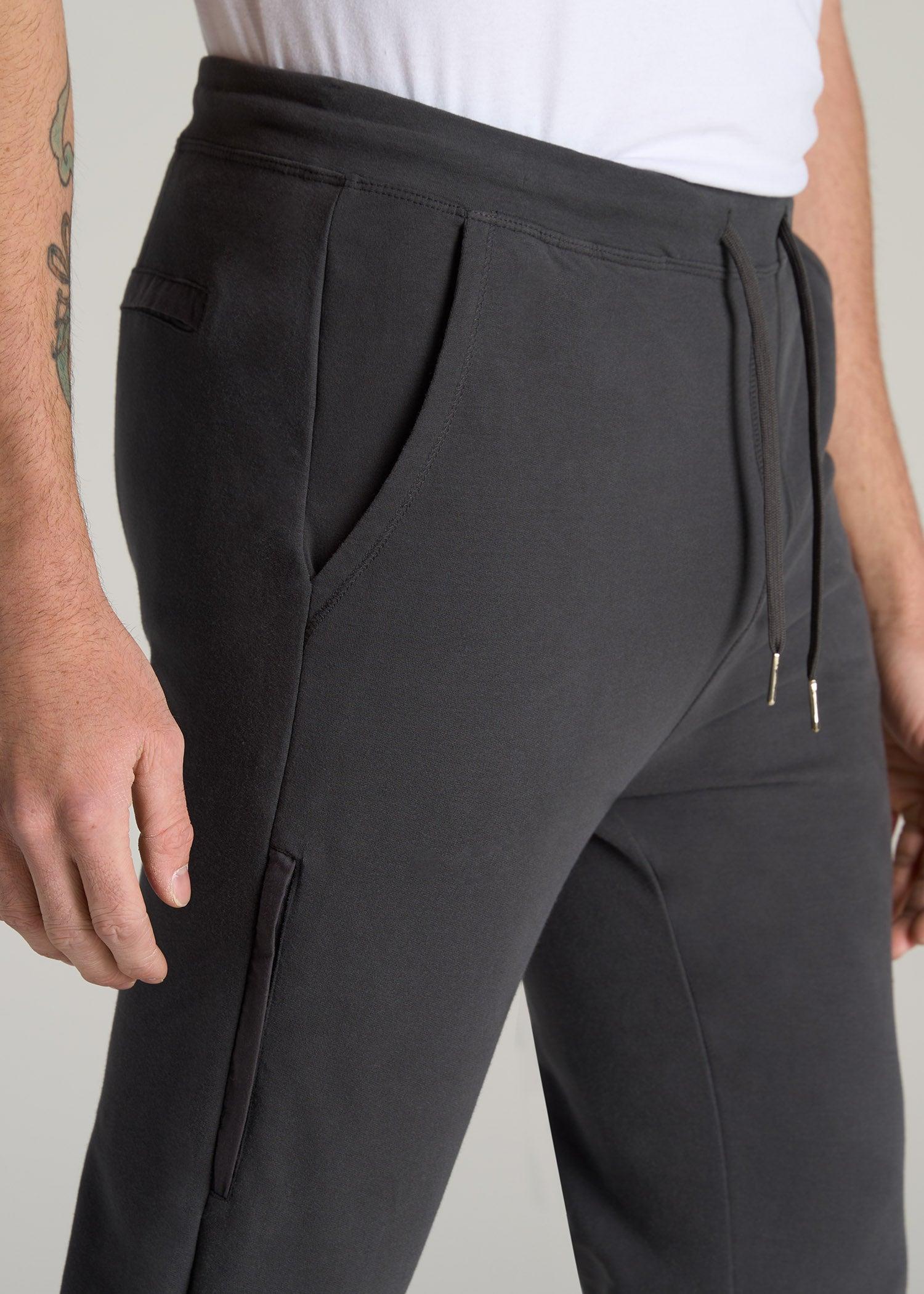 Microsanded French Terry Sweatpants for Tall Men in Iron Grey Product Image