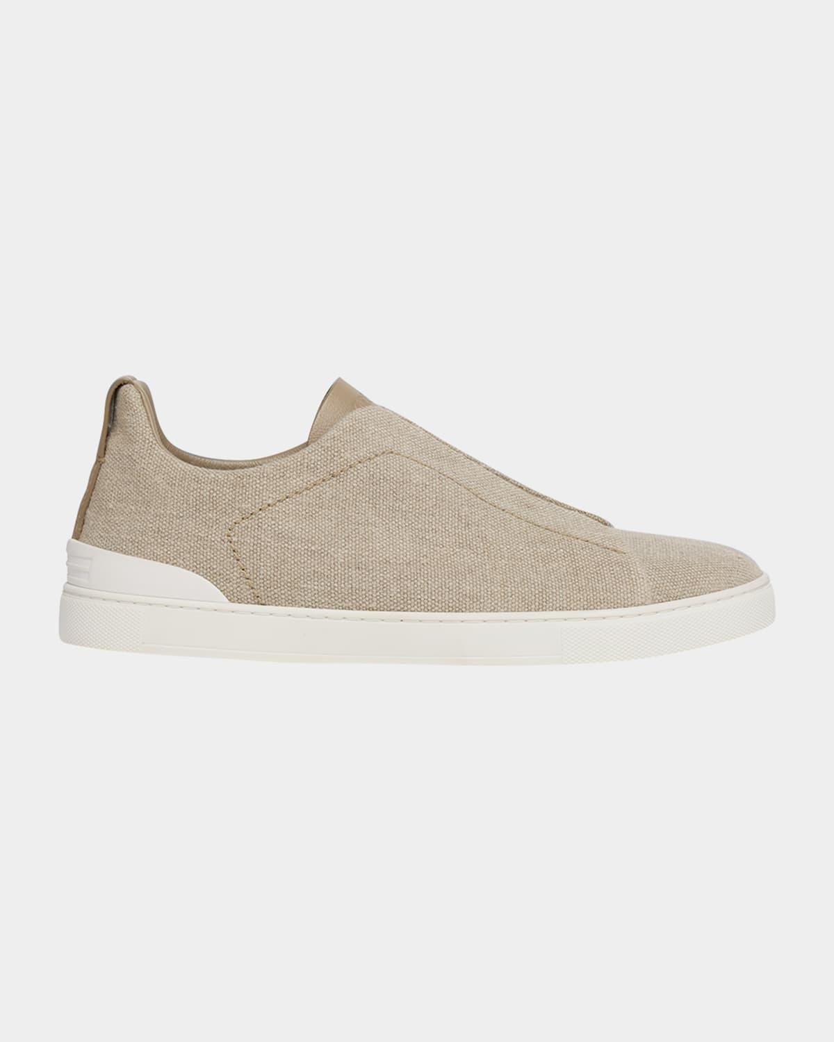 Mens Triple Stitch Linen Slip-On Sneakers Product Image