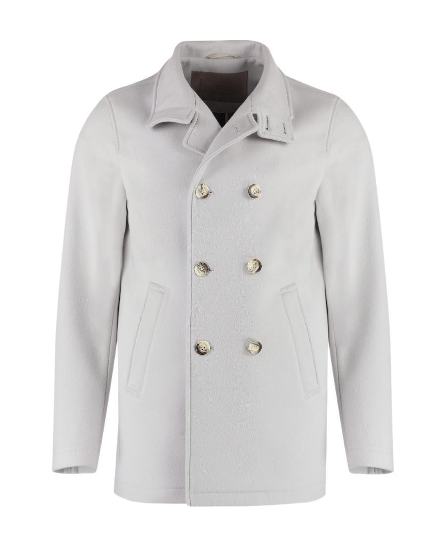 HERNO Wool And Cashmere Coat In Grey Product Image