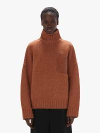 PATCH POCKET TURTLENECK SWEATER in brown | JW Anderson US  Product Image