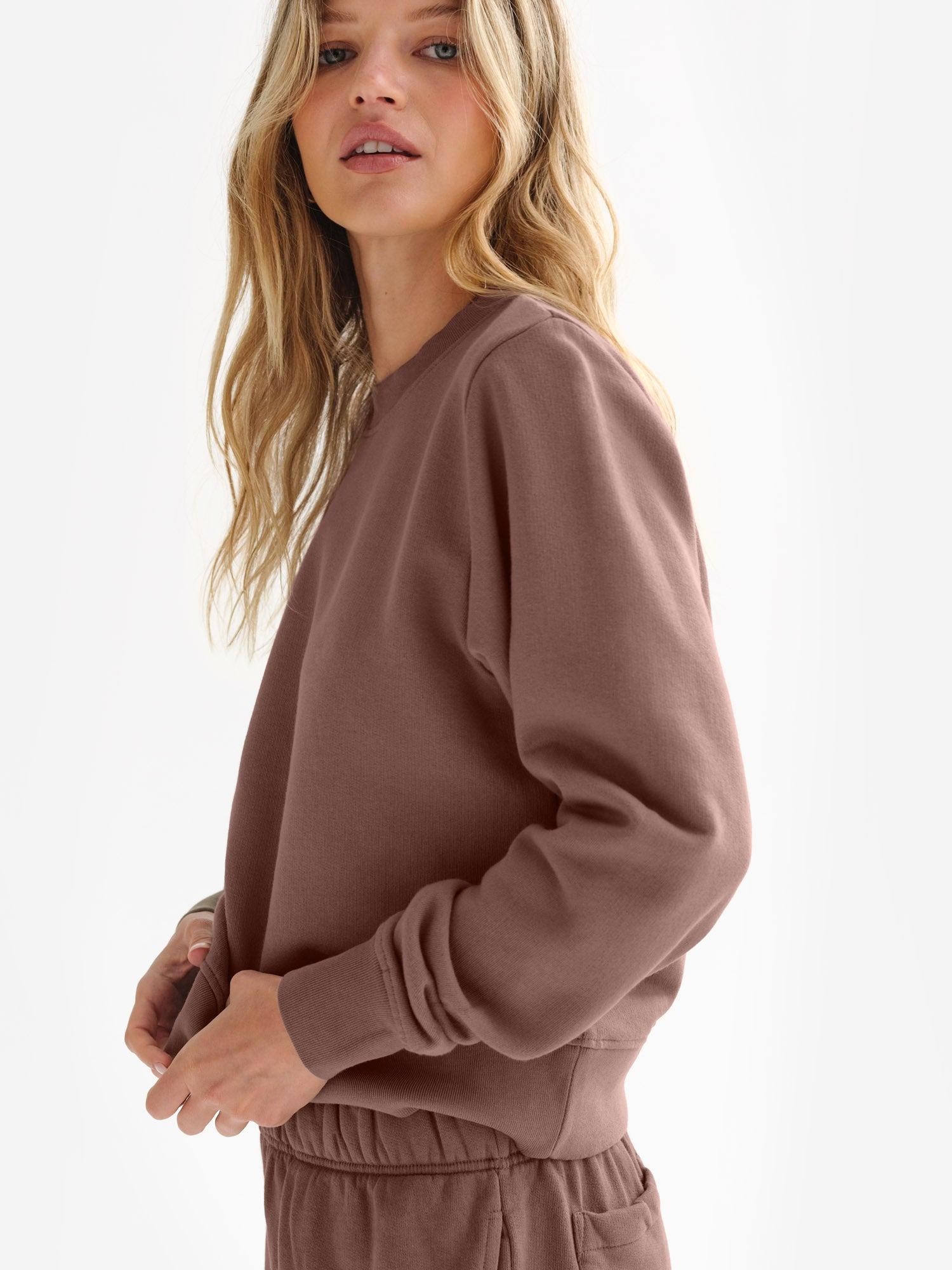 Organic Fleece Shrunken Crew Neck Sweatshirt Female Product Image