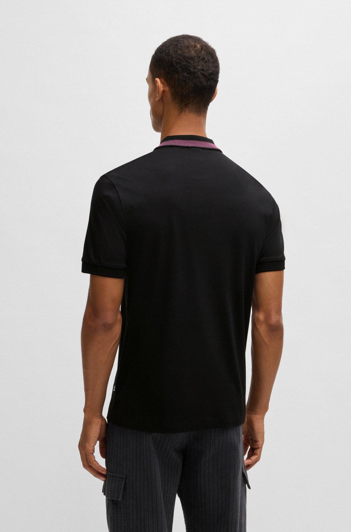 Mercerized-cotton T-shirt with contrast collar band Product Image