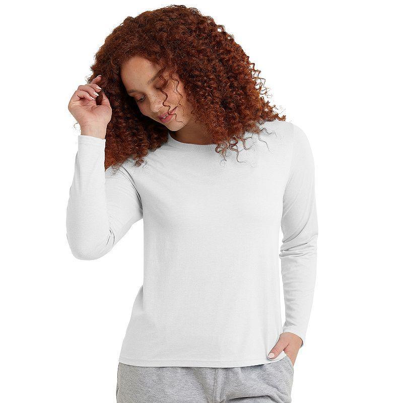 Hanes Originals Womens Tri-Blend Long-Sleeve T-Shirt Black XL Product Image