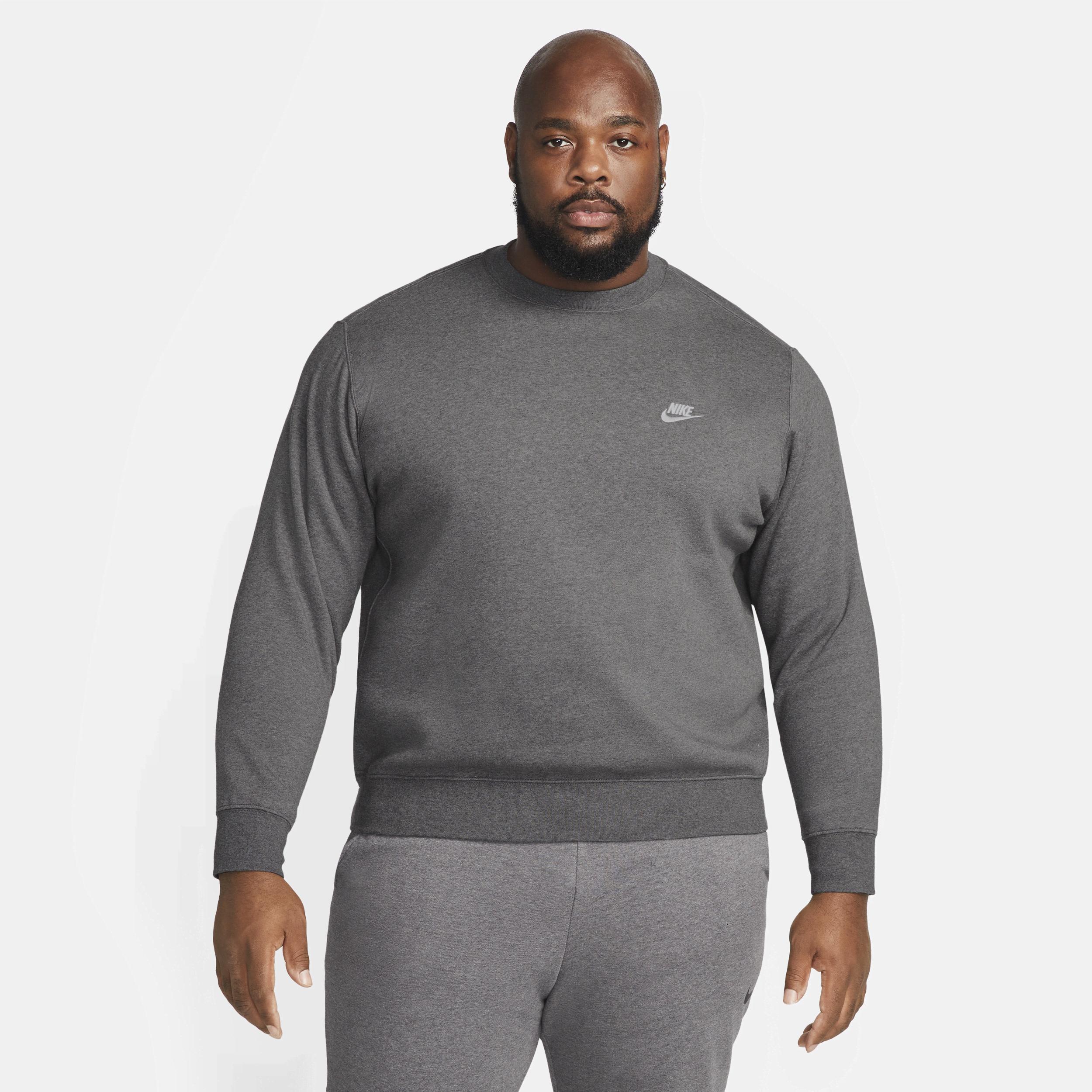 Men's Nike Club Fleece Crew, Size: Large, Dark Gray Grey Product Image