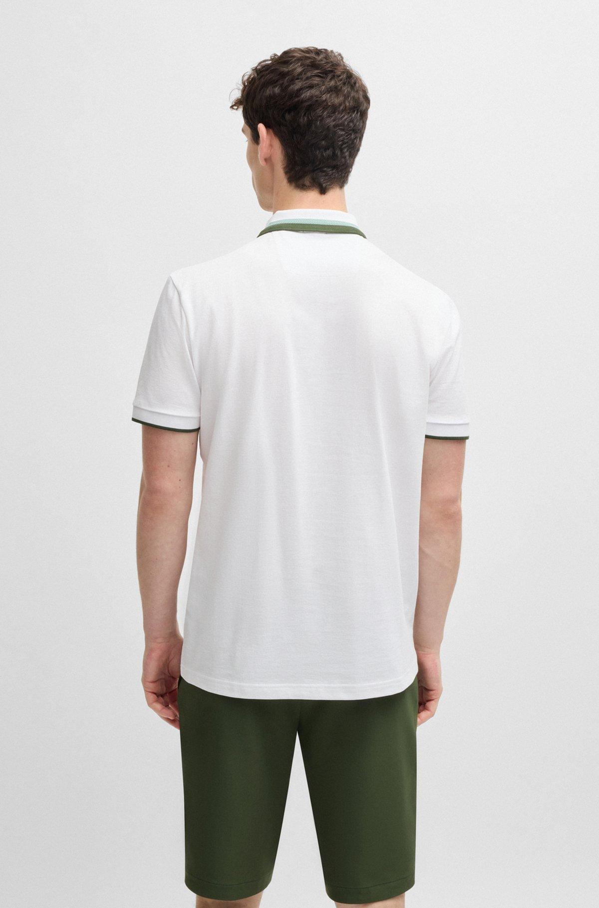 Paddy active polo shirt with contrast stripes Product Image