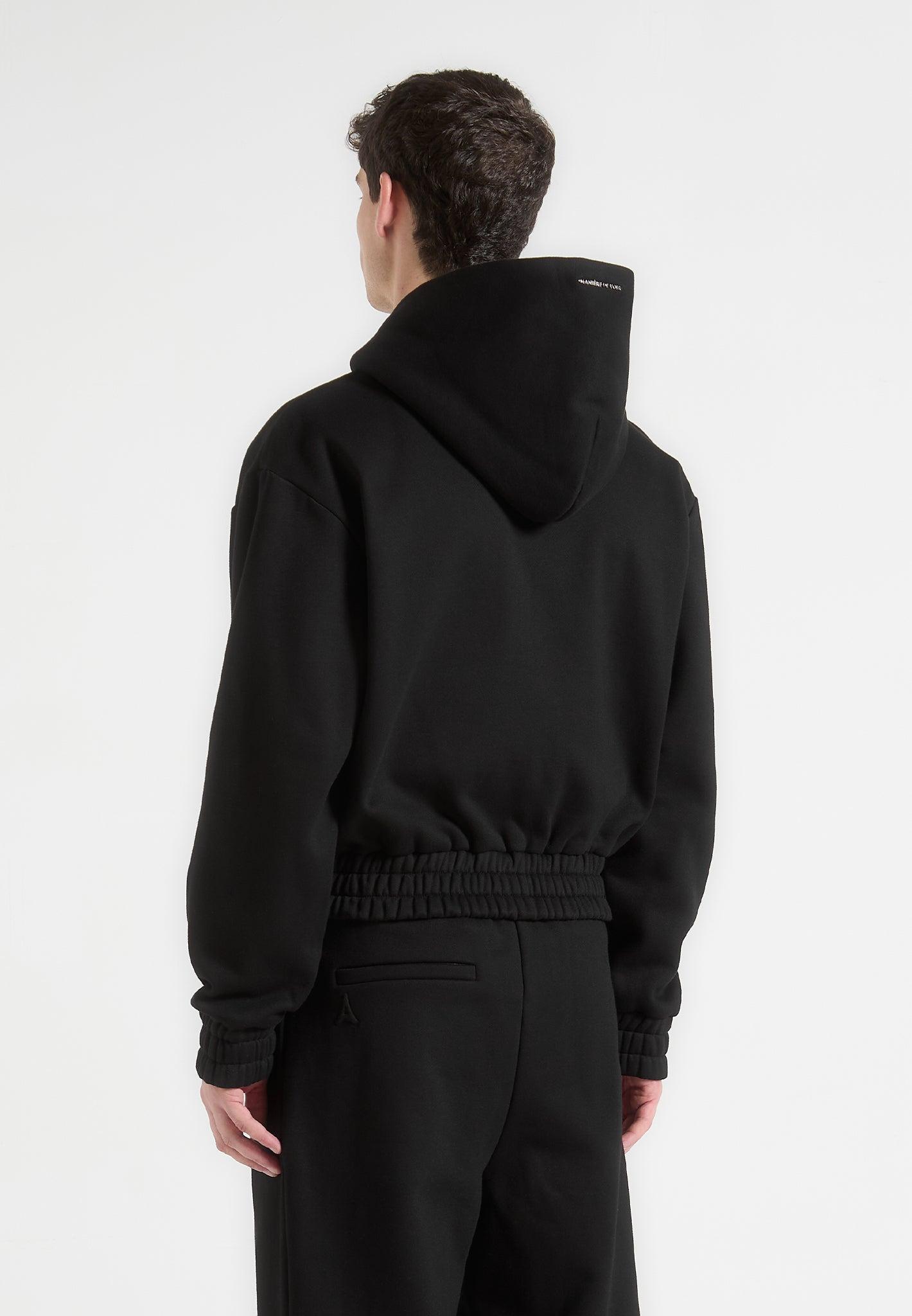 Éternel Cropped Zip Hoodie - Black Male Product Image